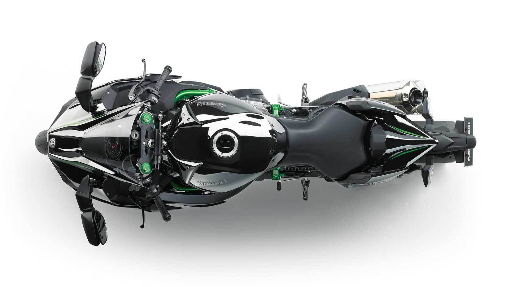 A Top View of A Kawasaki Ninja H2 Motorcycle