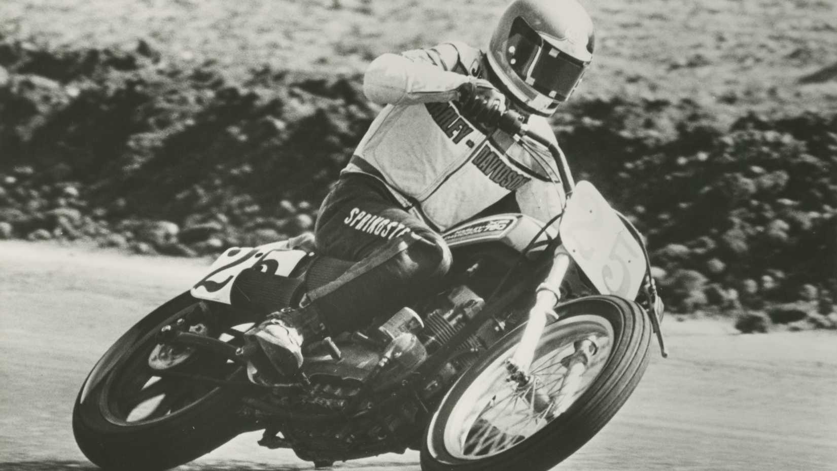Harley-Davidson XR750 old school race photo vintage