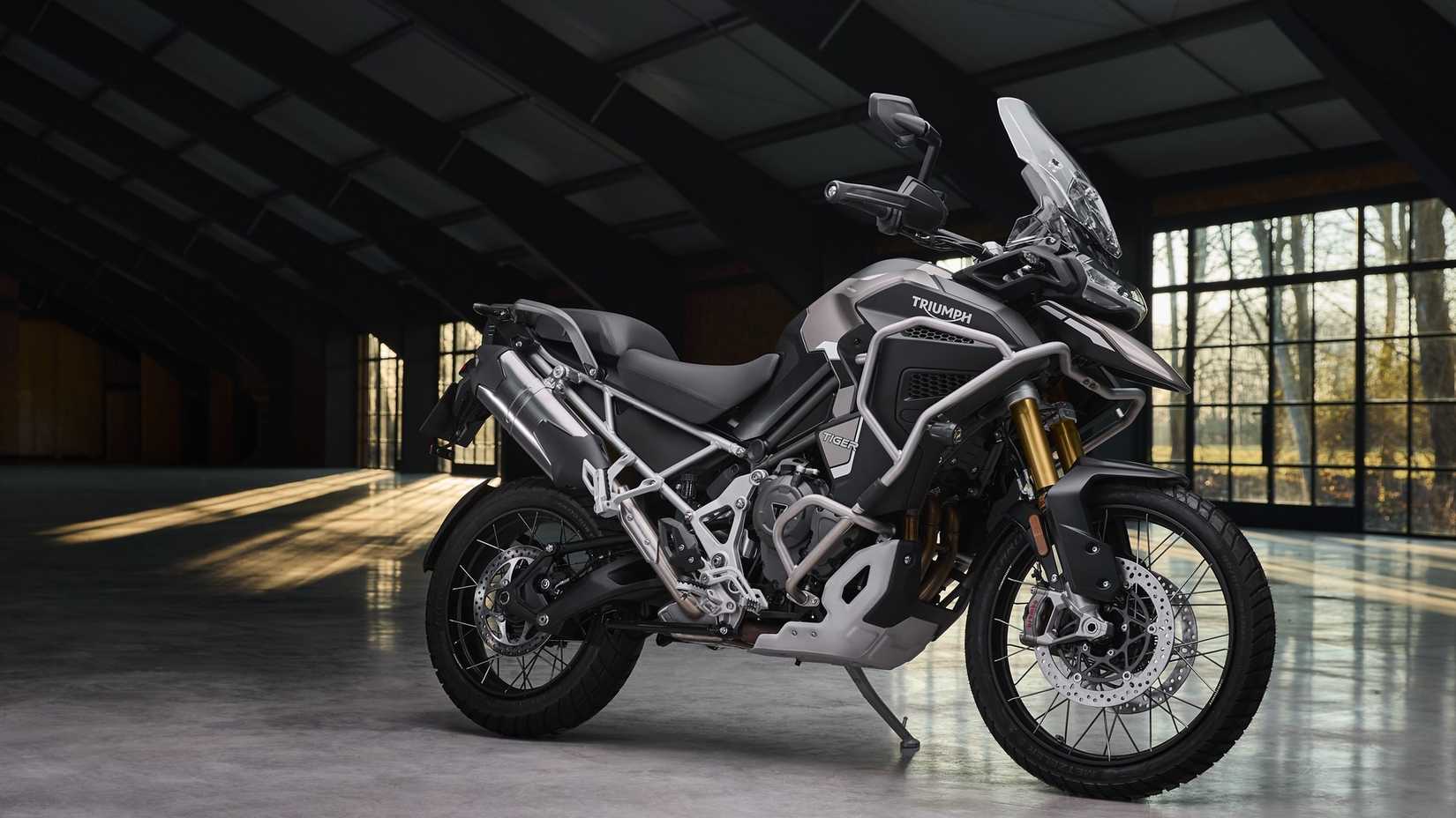2024 Triumph Tiger 1200 Rally Explorer Parked In A warehouse