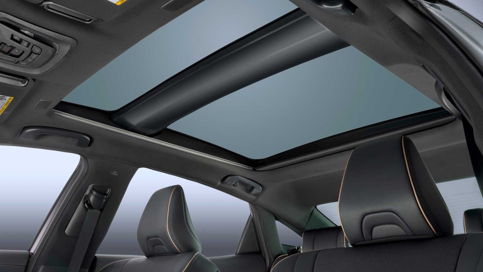 Toyota Crown Platinum interior shot showing Glass Roof