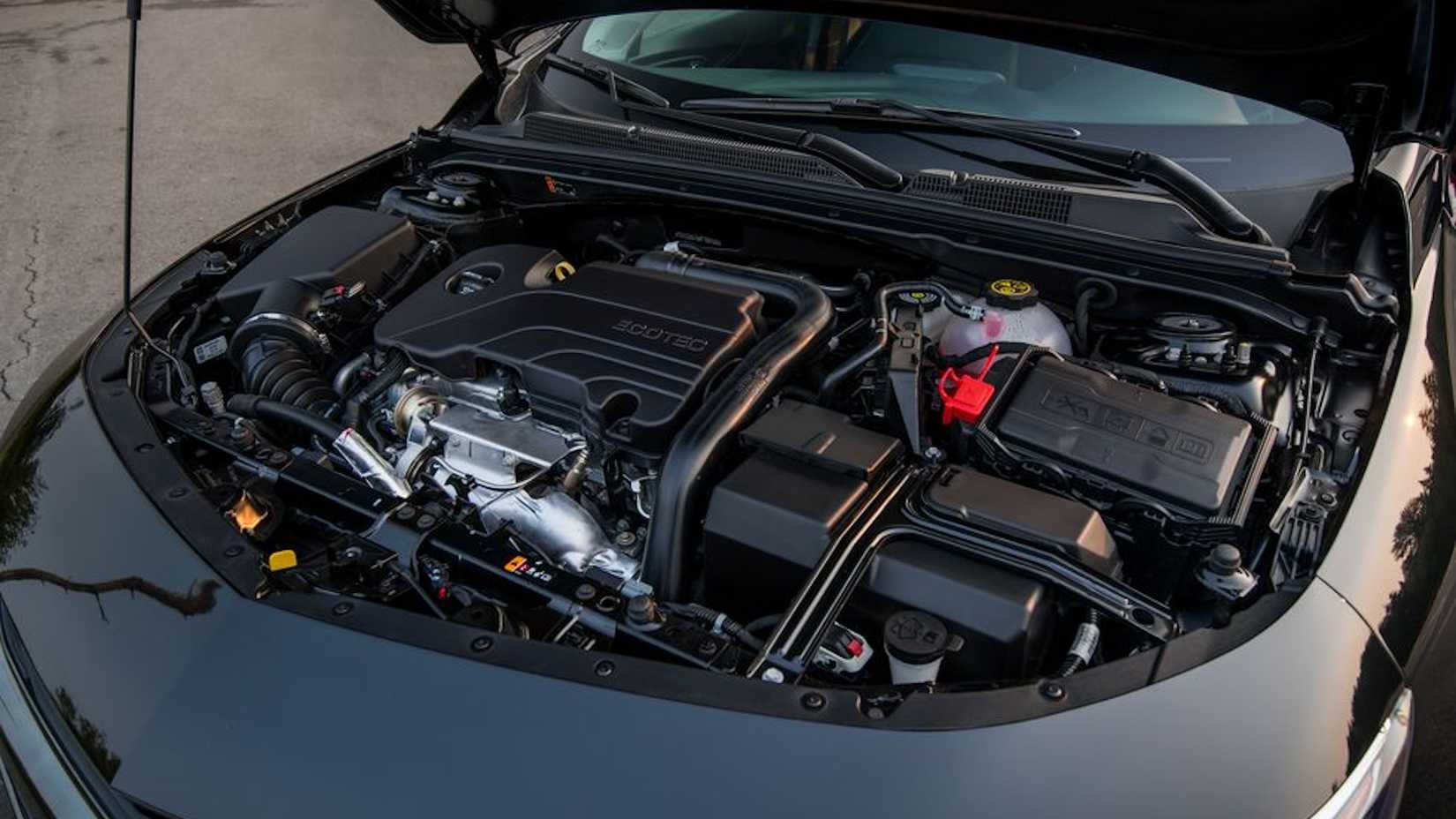 Engine bay of a 2019 Chevrolet Malibu RS with 1.5-liter engine