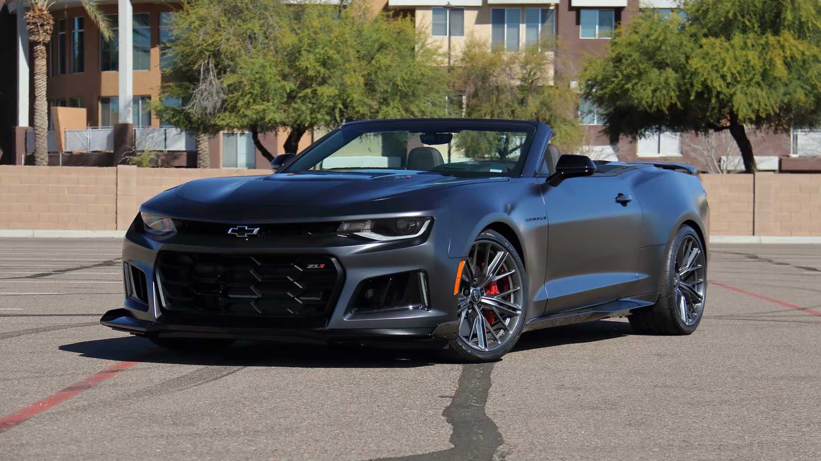 Front 3/4 shot of a 2024 Camaro ZL1 in parking lot