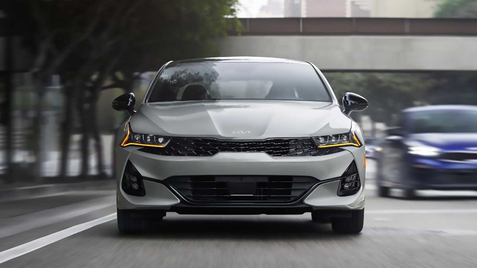 A Gray 2024 kia K5 front shot