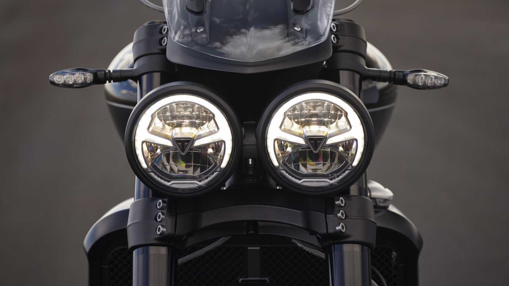 2024 Triumph Rocket 3 Storm LED Headlight Closeup Shot