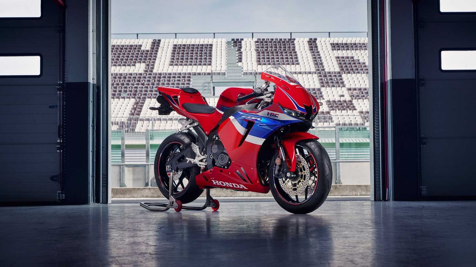 2024 Honda CBR600RR parked inside a paddock