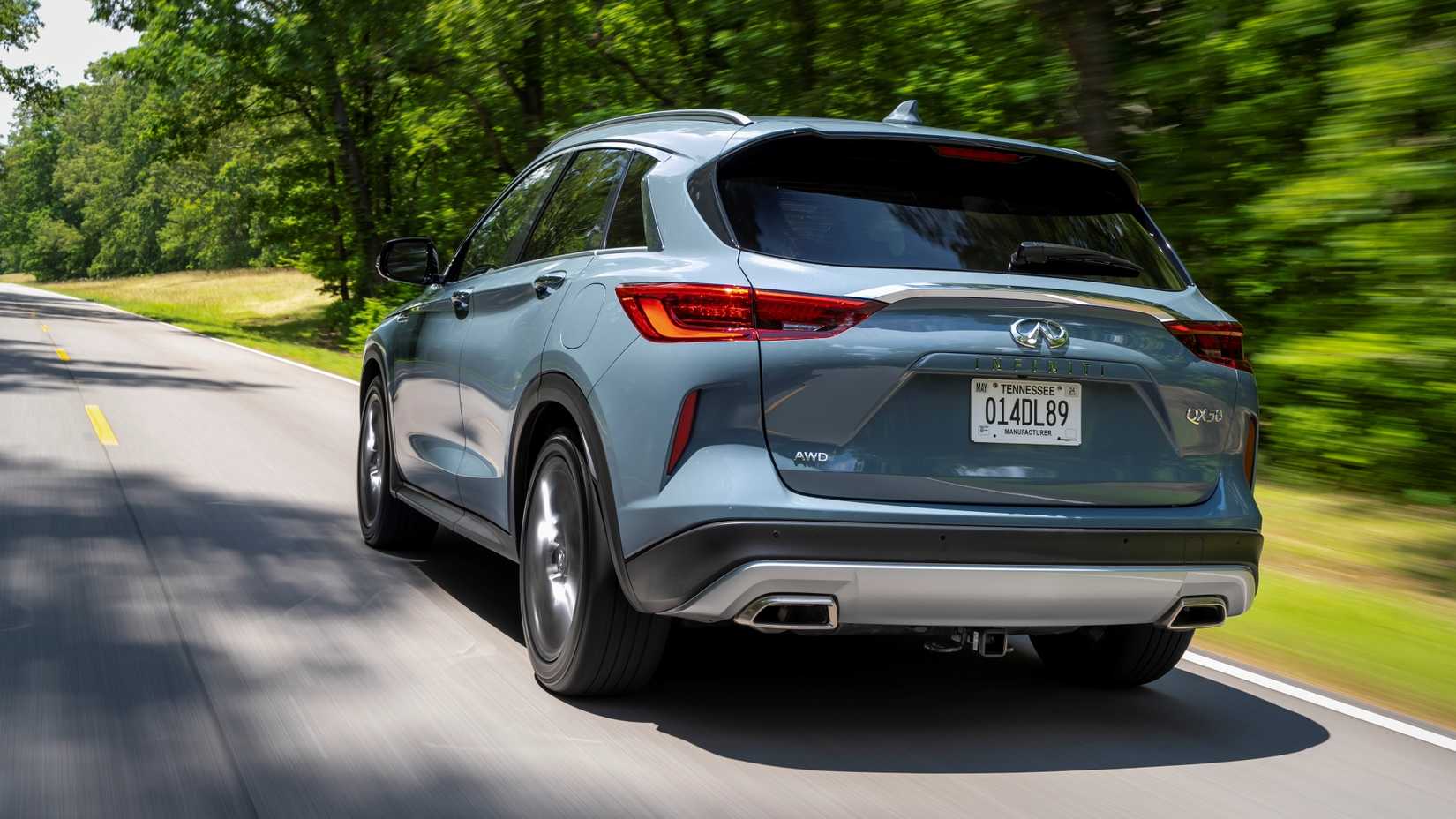 Rear 3/4 shot of a 2024 Infiniti QX50