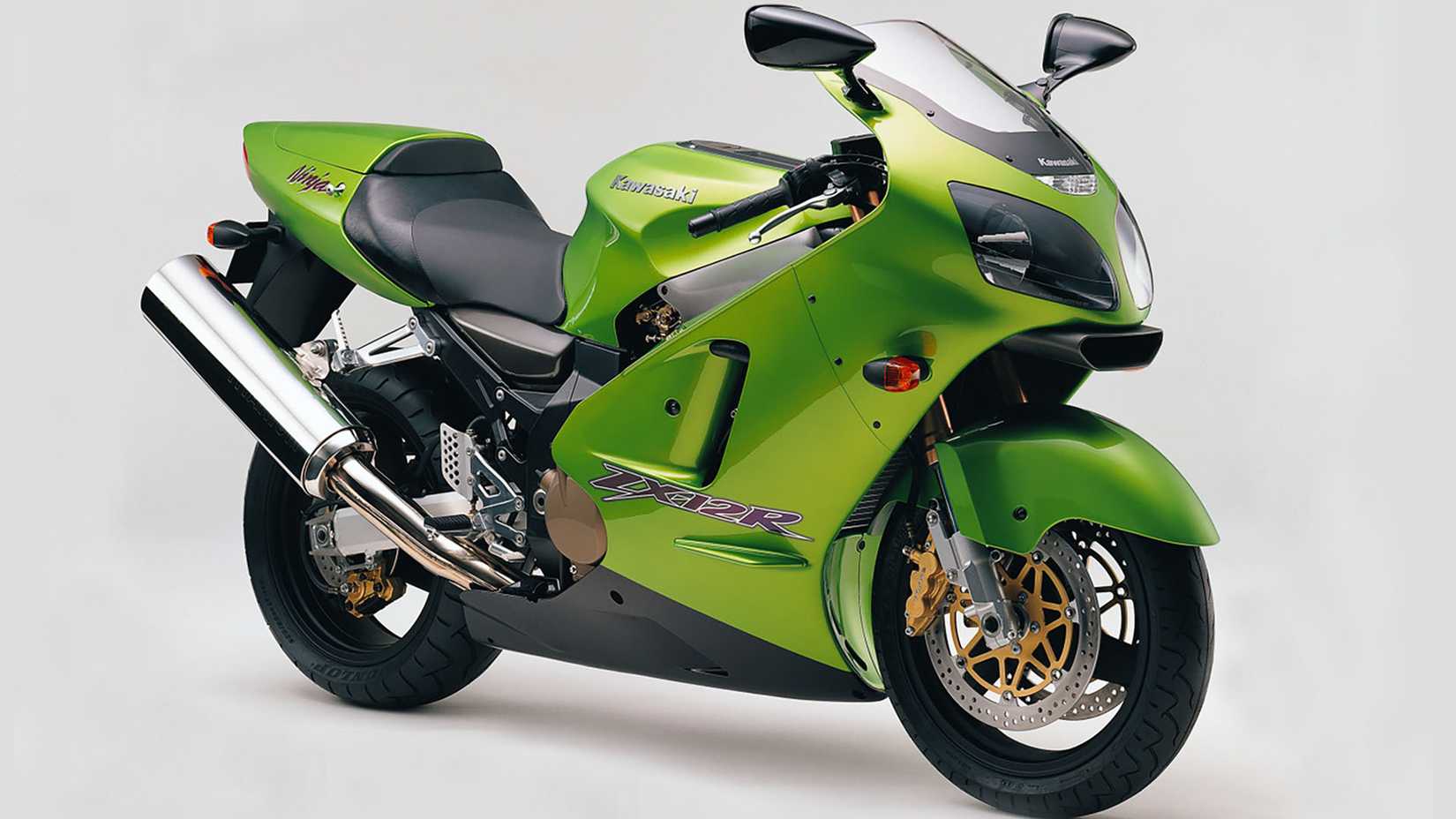 A Front, Right Hand-side Perspective Shot Of A Kawasaki ZX-12R