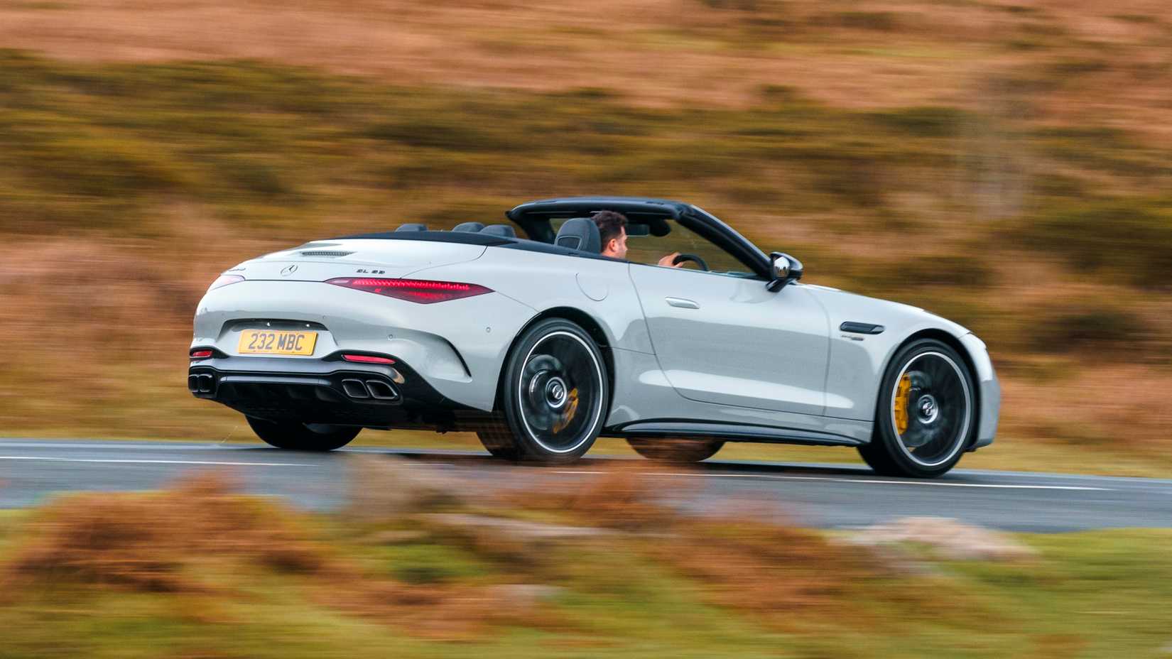 Silver SL 63 rear-quarter