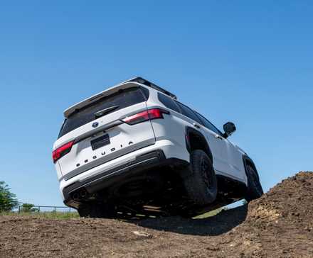 2024 Toyota Sequoia TRD Pro White rear 3/4 shot