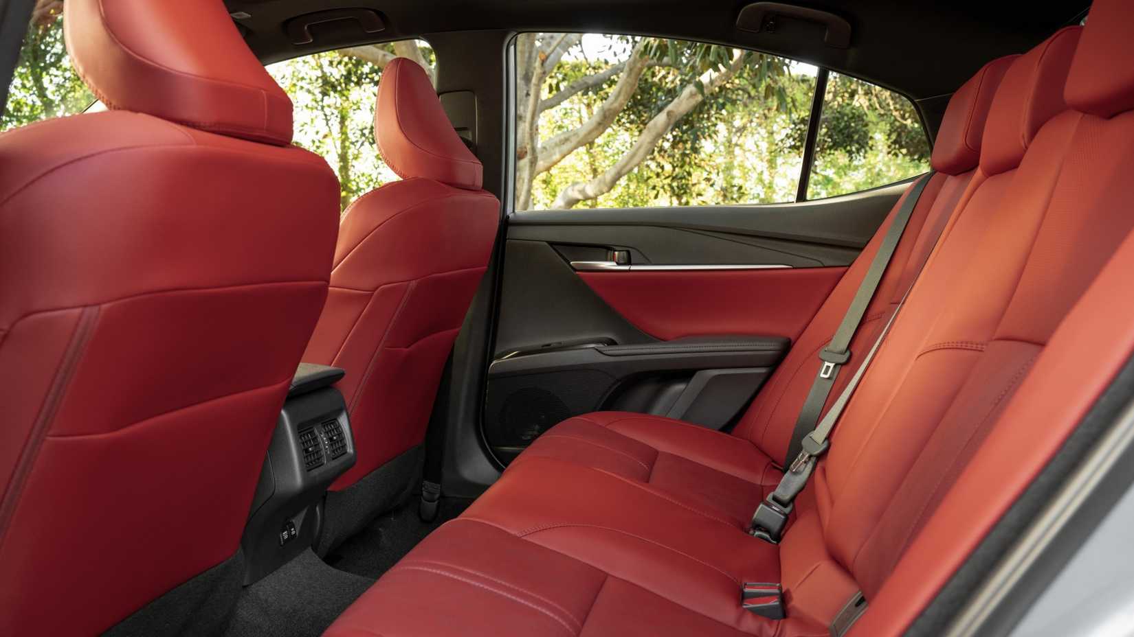 Interior shot of a 2025 Toyota Camry AWD's rear seating 