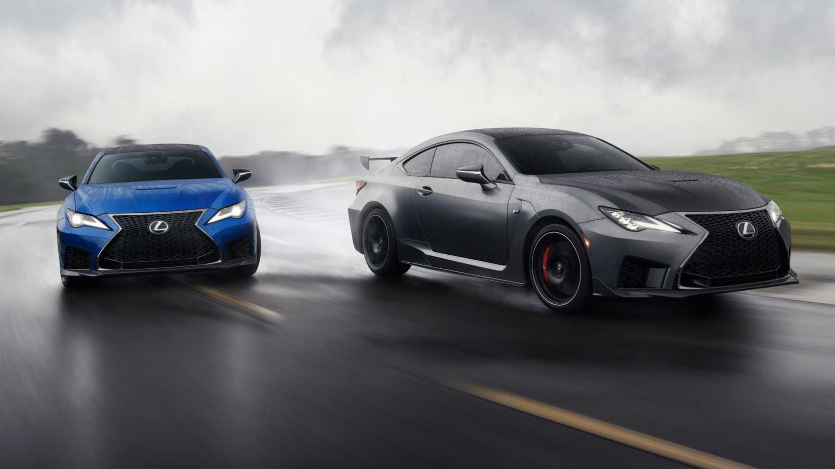 Rastreamento Lexus RC F azul e cinza RCF Track Edition
