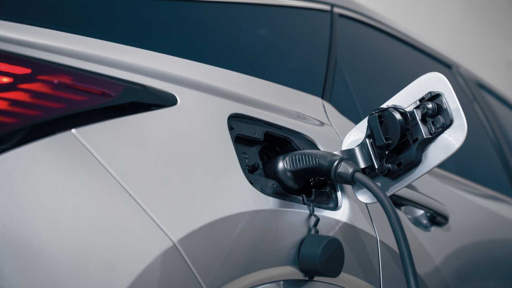 White Lexus RX Hybrid Charging