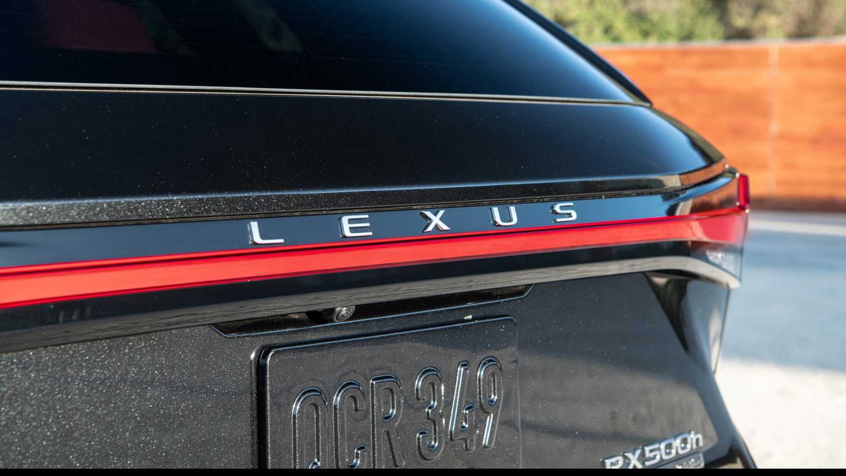 Image of the rear of a blackLexus RX Hybrid