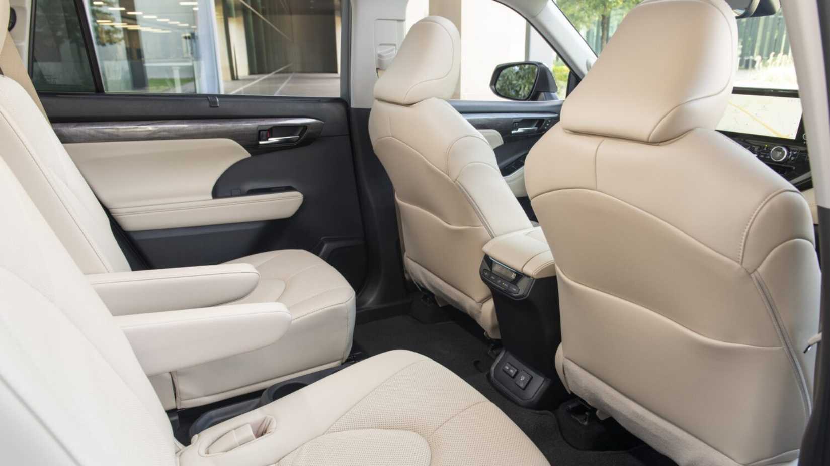 Interior shot of the 2024 Toyota Highlander showing the rear seats