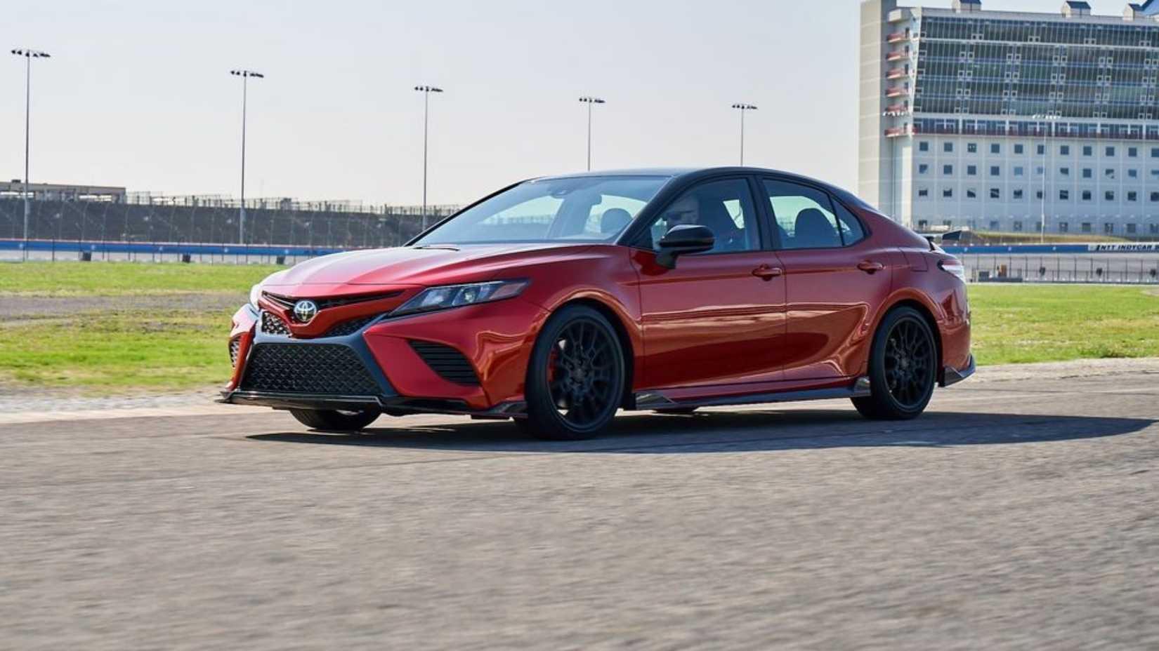 Frint 3/4 shot of a 2020 Toyota Camry TRD