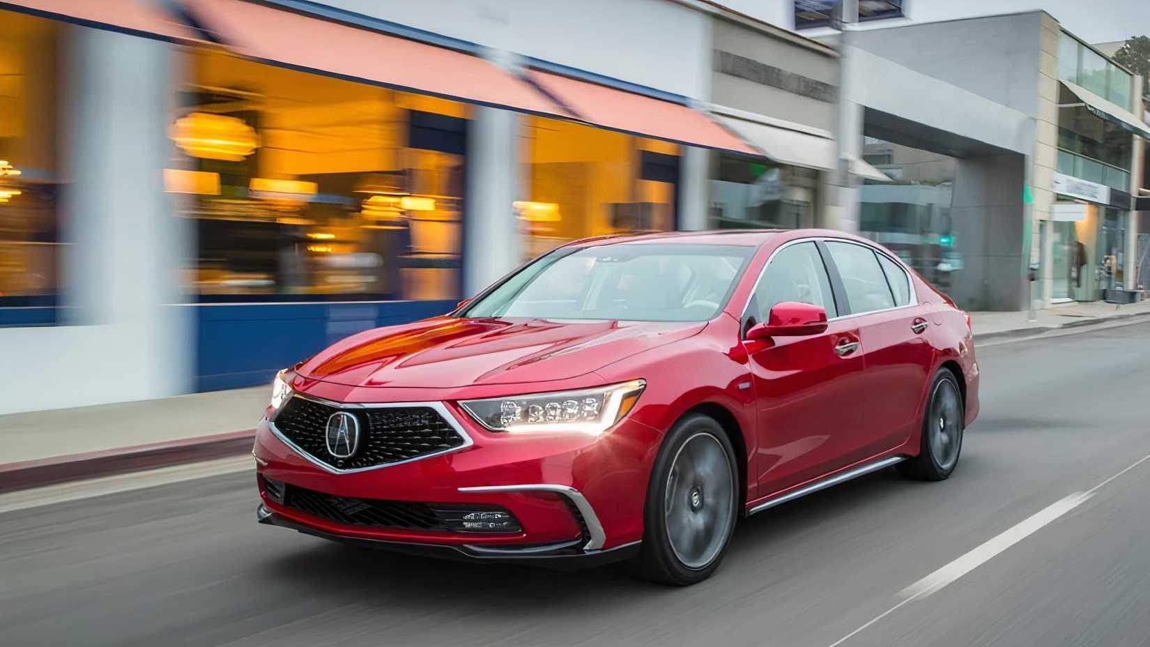 Front 3/4 action shot of a 2020 Acura RLX