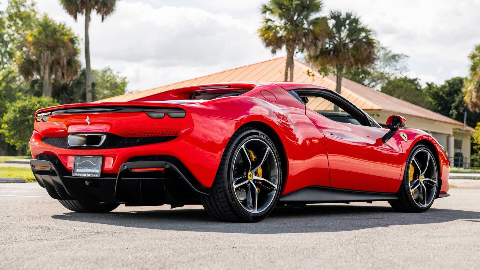 2023 Ferrari 296gtb red rear 3/4 shot