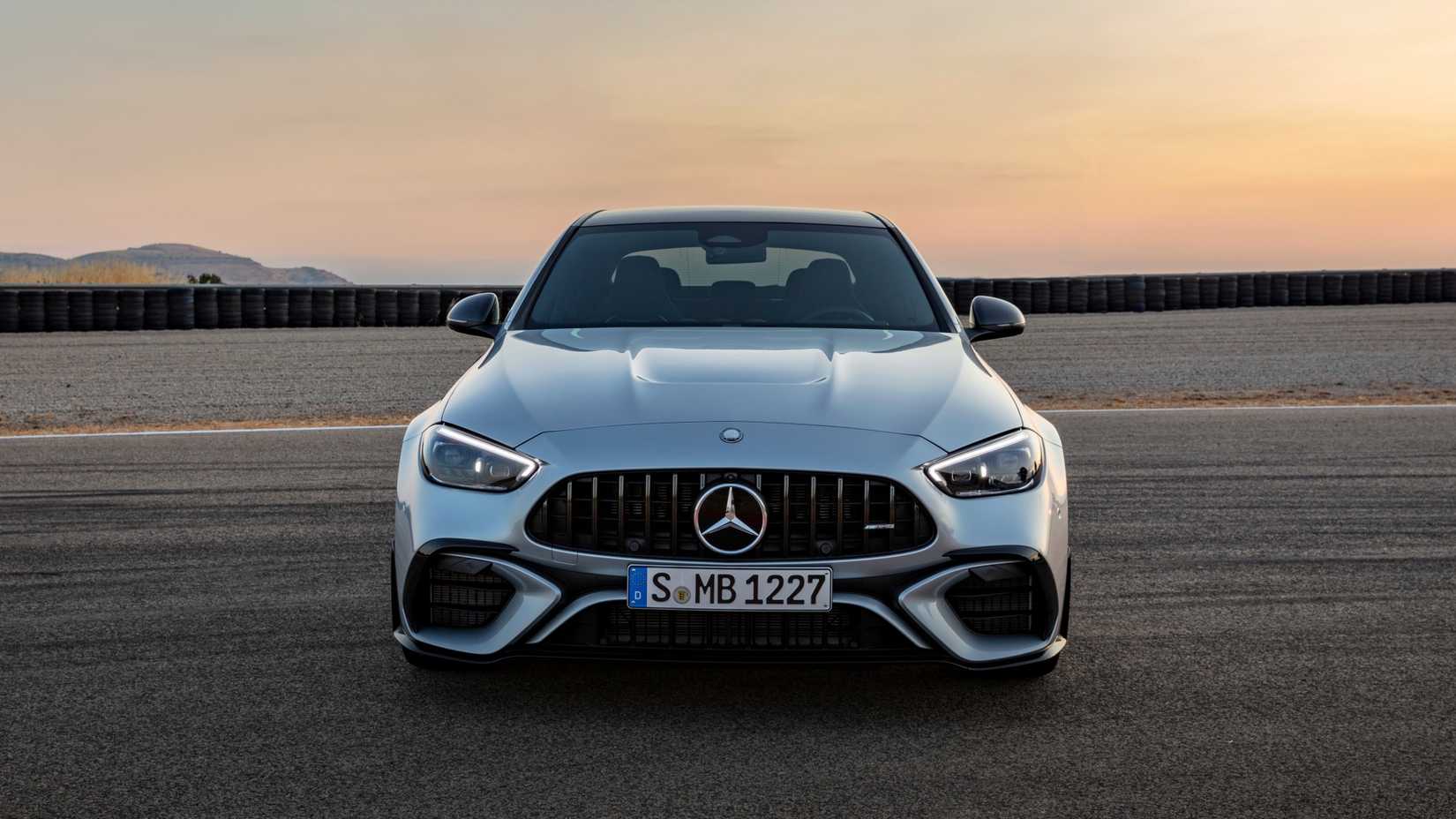 Front angle of the new 2024 C63 S E Performance