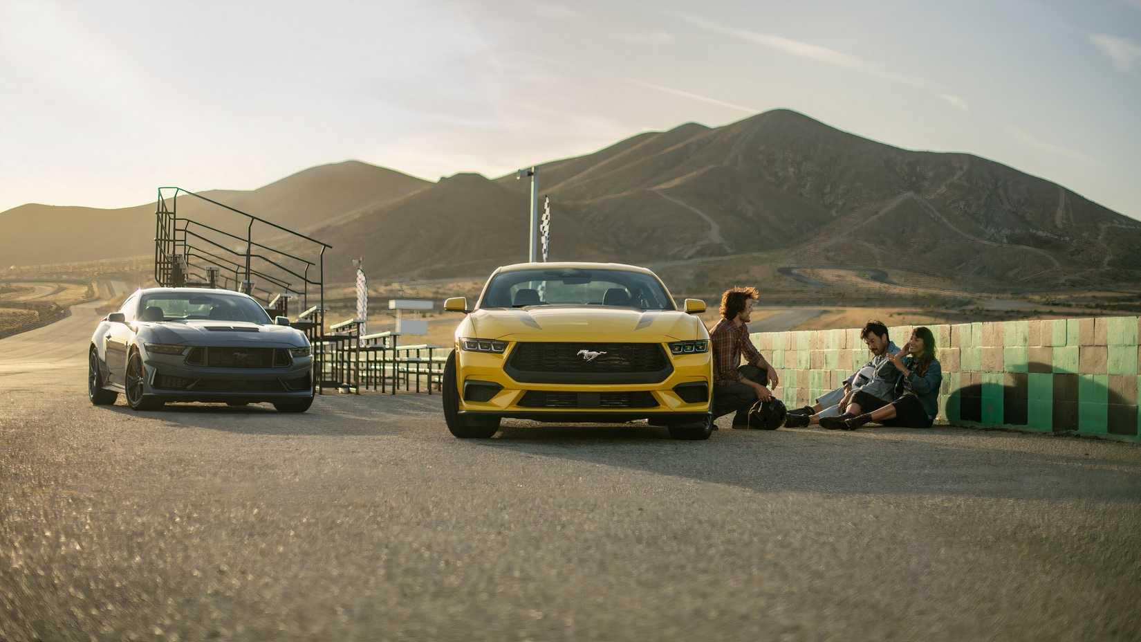 2024 Ford Mustang EcoBoost front shot shown in yellow