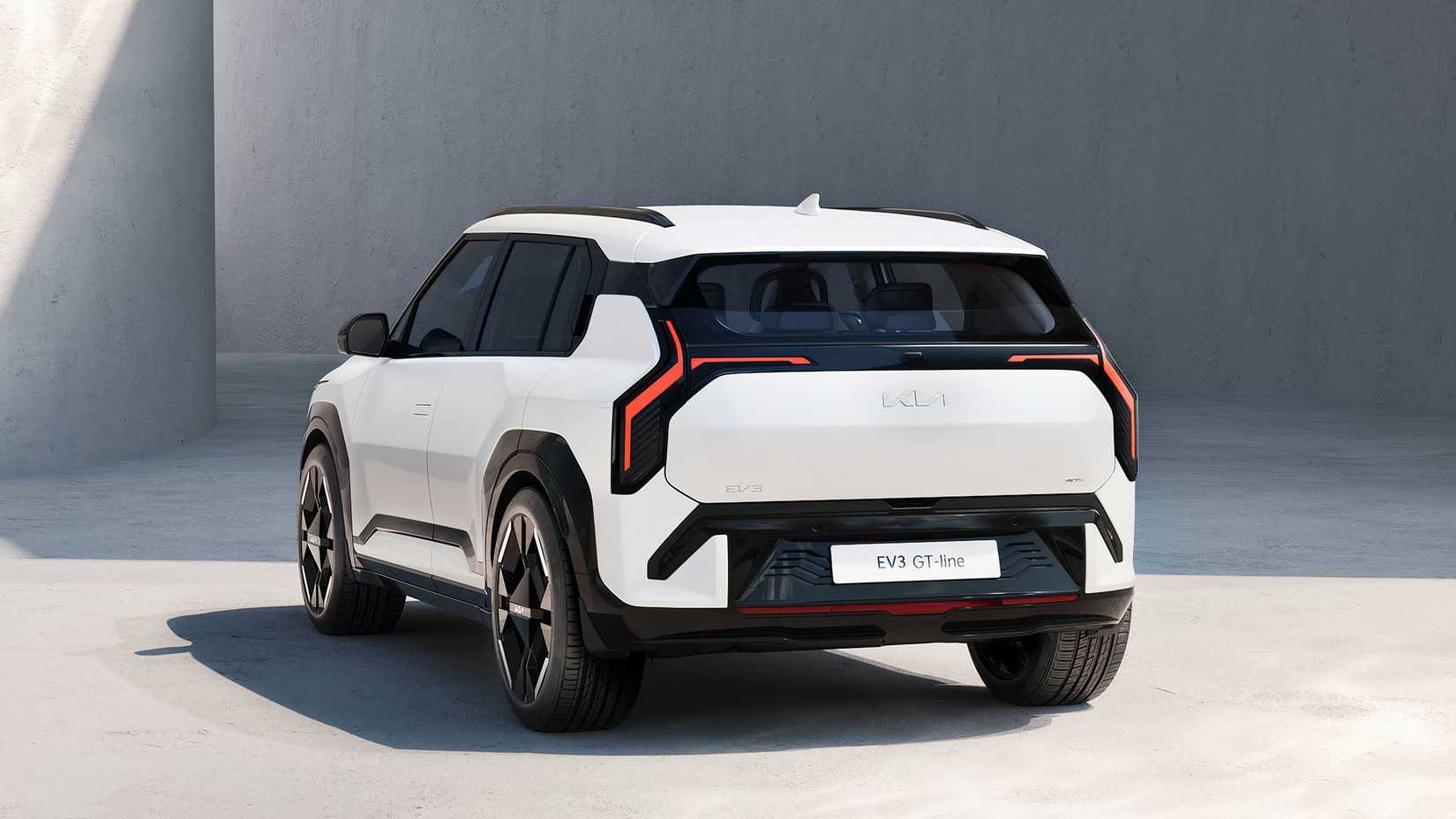 2025 Kia EV3 parked rear shot 