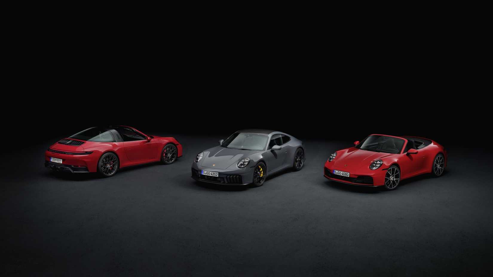 Group photo of a 2025 Porsche 911 GTS Coupé, Cabriolet, Targa