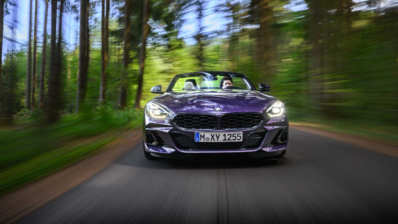 Head on action shot of the 2024 BMW Z4