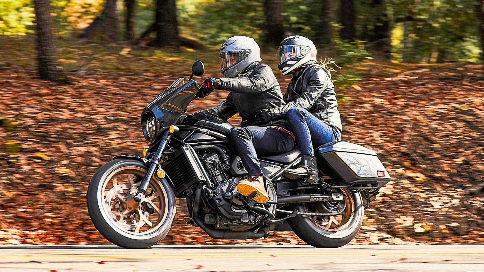 Rider and passenger on a Honda Rebel 1100T