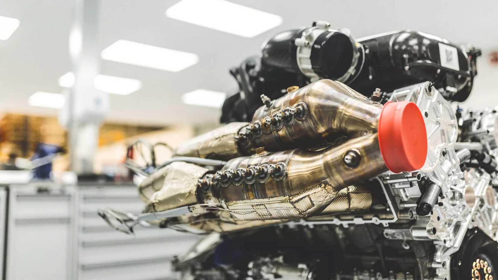 Aston Martin Valkyrie Cosworth V12 engine close-up