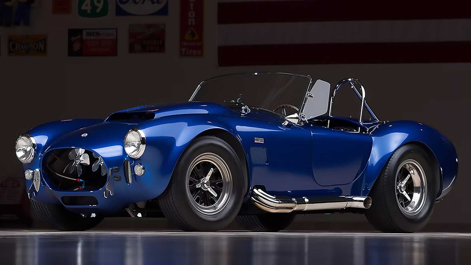 Blue 1966 AC Shelby Cobra 427 Super Snake Front 3/4 Studio Shot