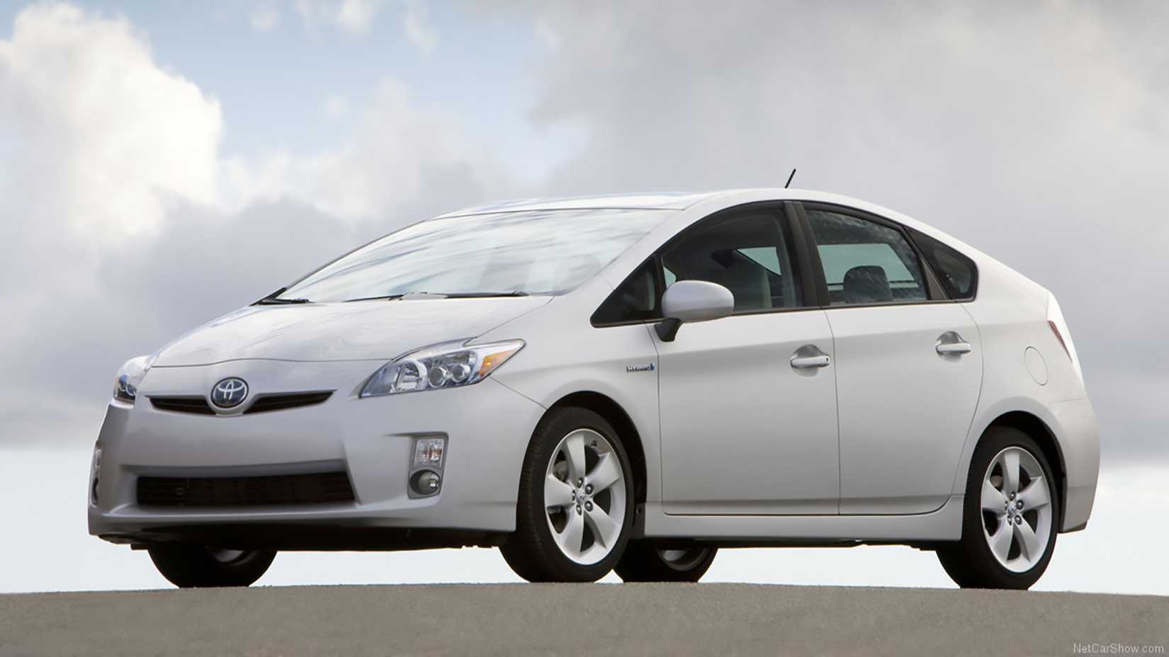 A White 2010 Toyota Prius Parked