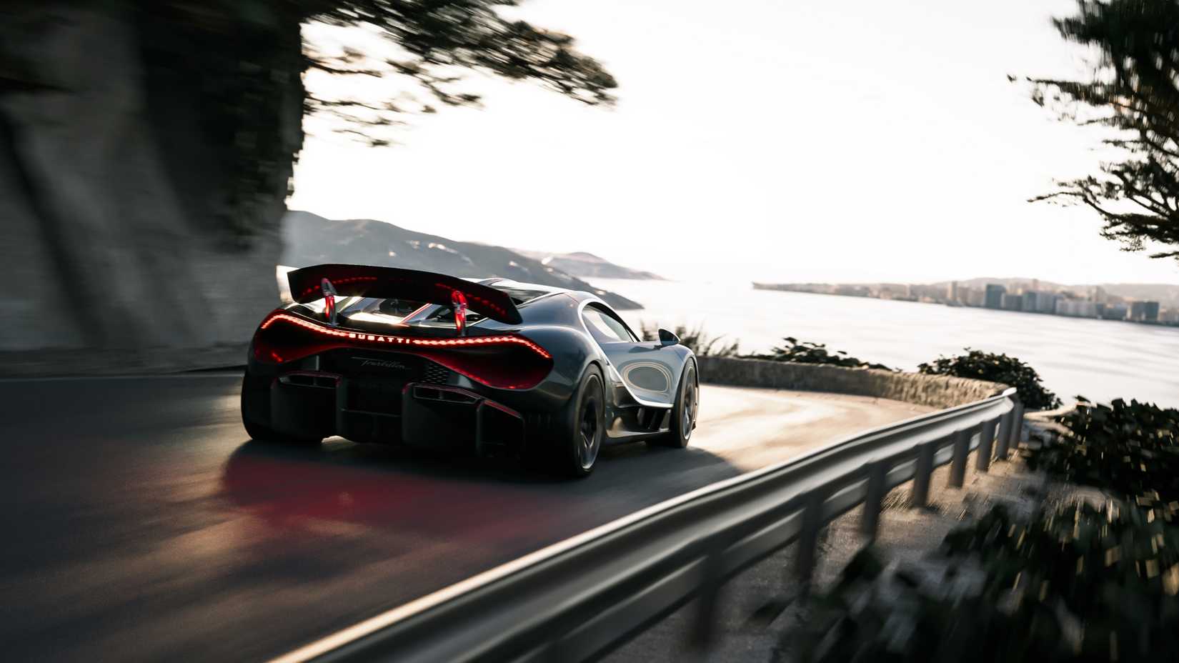 Rear three-quarters shot the Bugatti Tourbillon