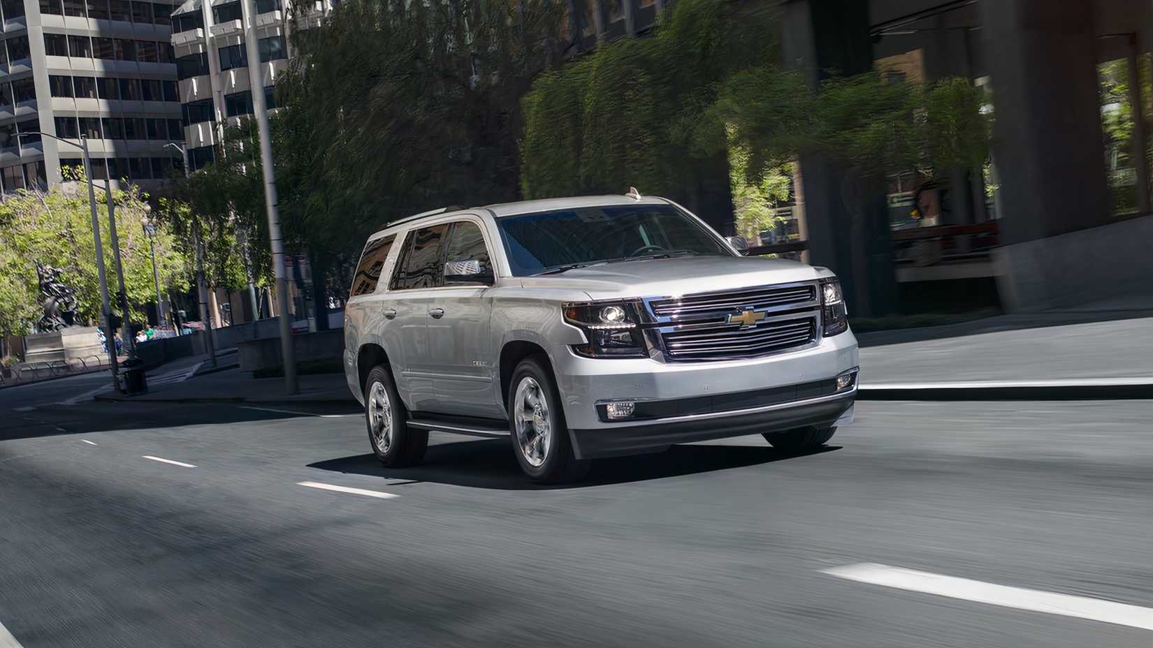 2020 Chevrolet Tahoe in silver being driven