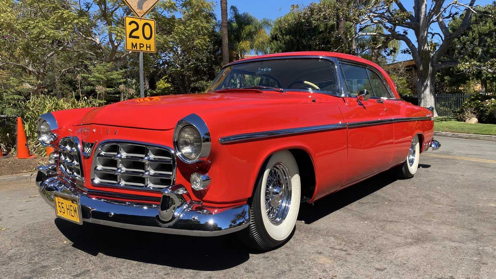 3/4 front view of 1955 Chrysler C-300 red