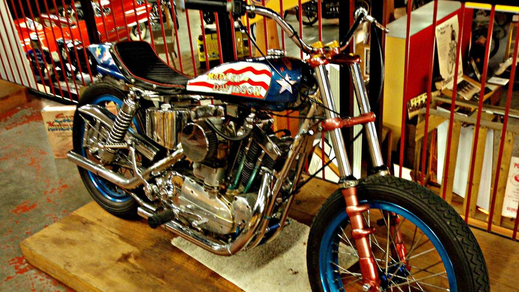 Evel Knievel XR750 1970 em exibição