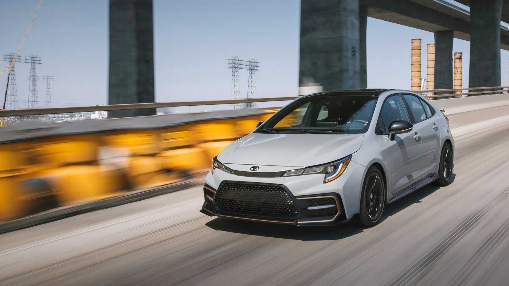 2021 Toyota Corolla Apex Edition driving on a highway
