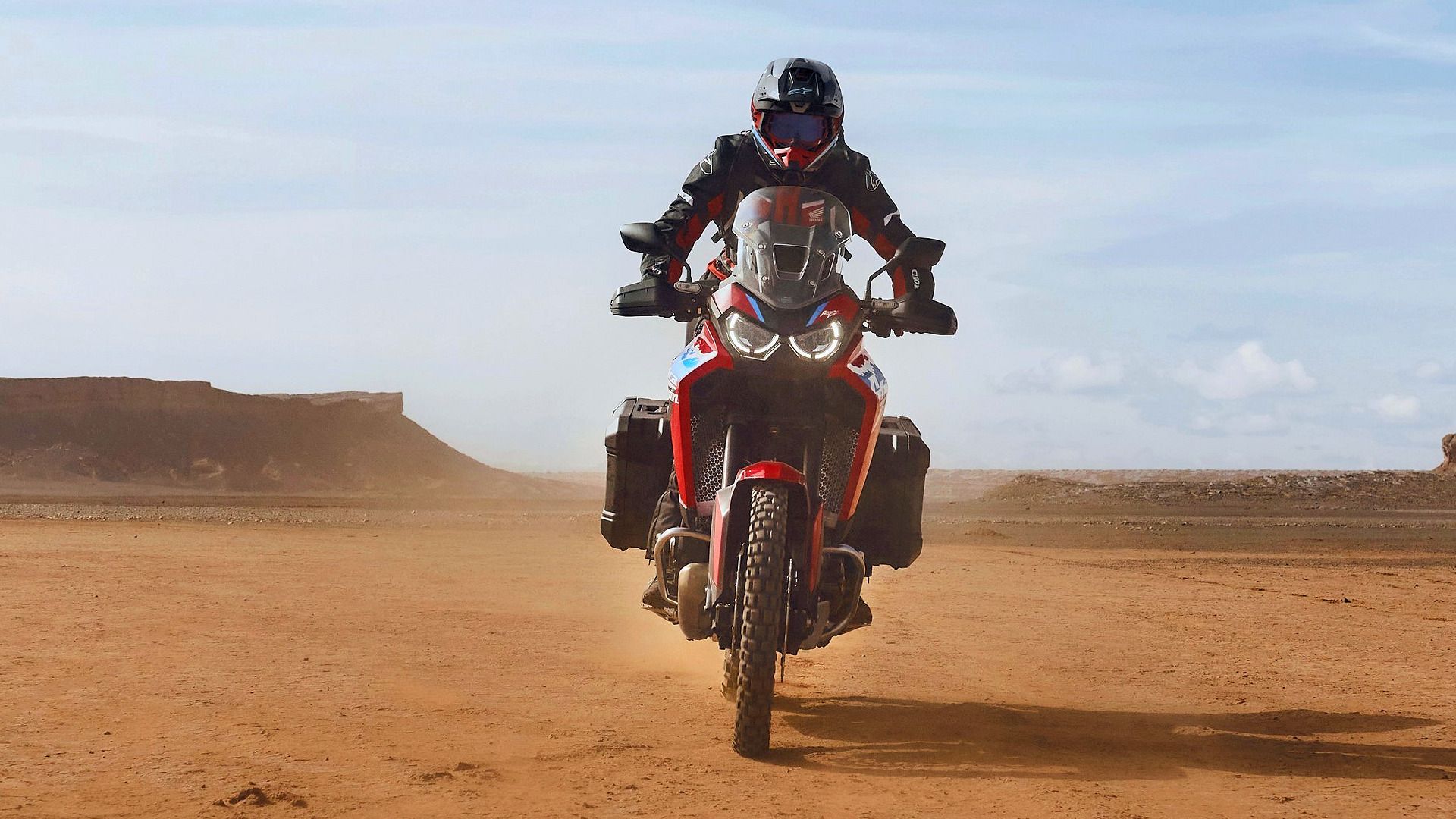 2024 Honda Africa Twin CRF1100L cruzando o deserto