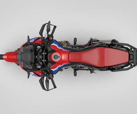 Detalhe de cima para baixo da Honda Africa Twin CRF1100L 2024