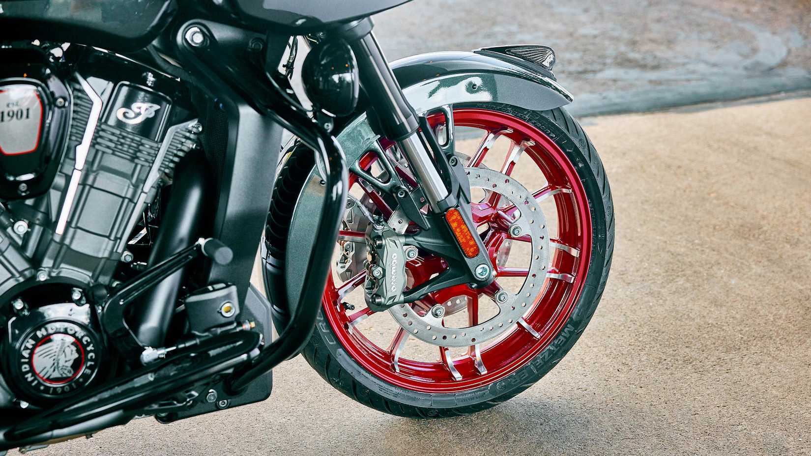 2024 Indian Challenger Elite Front Wheel Close-up Details