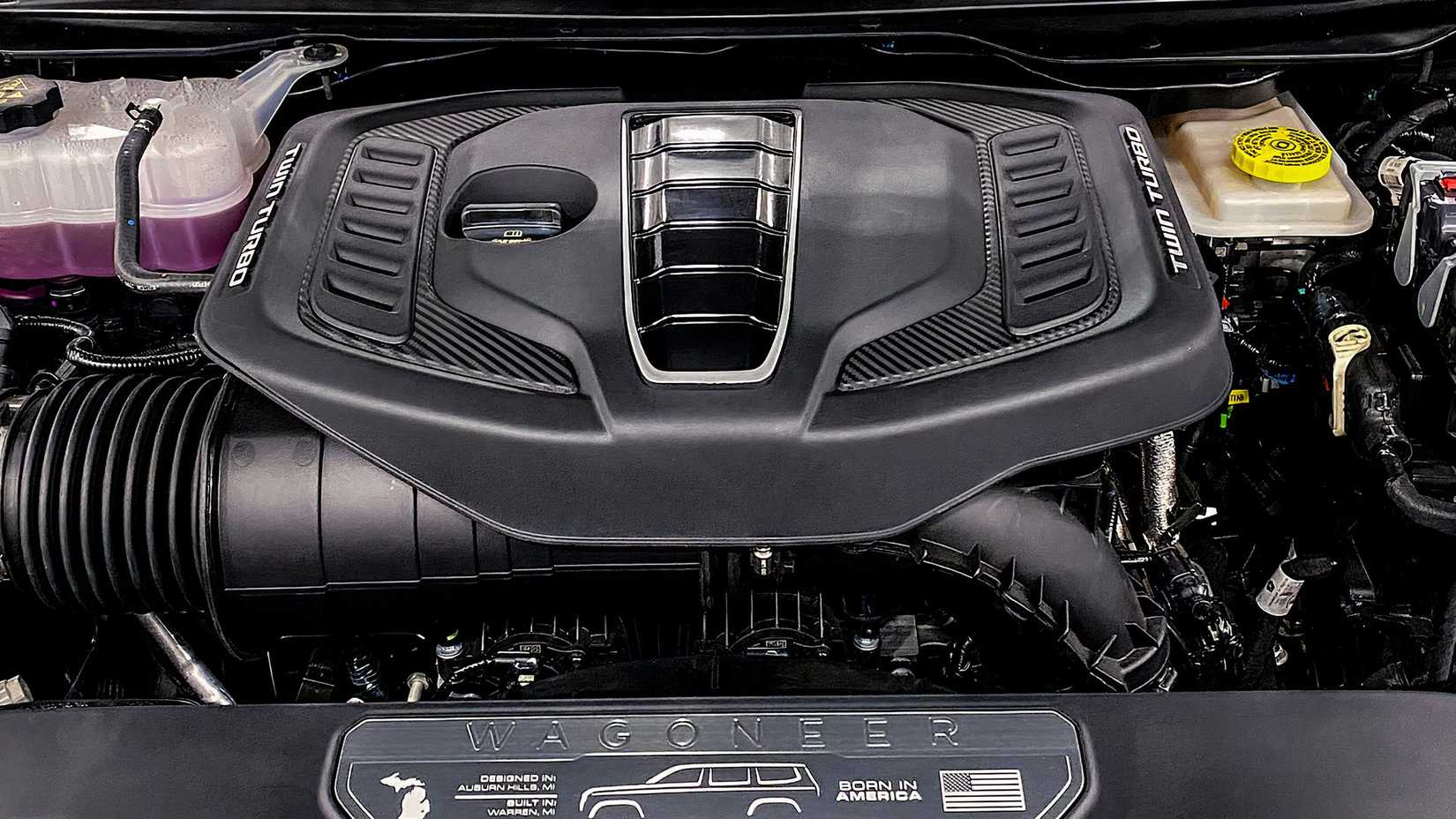 2024 Jeep Wagoneer engine bay Showing Hurricane twin-turbo inline-six