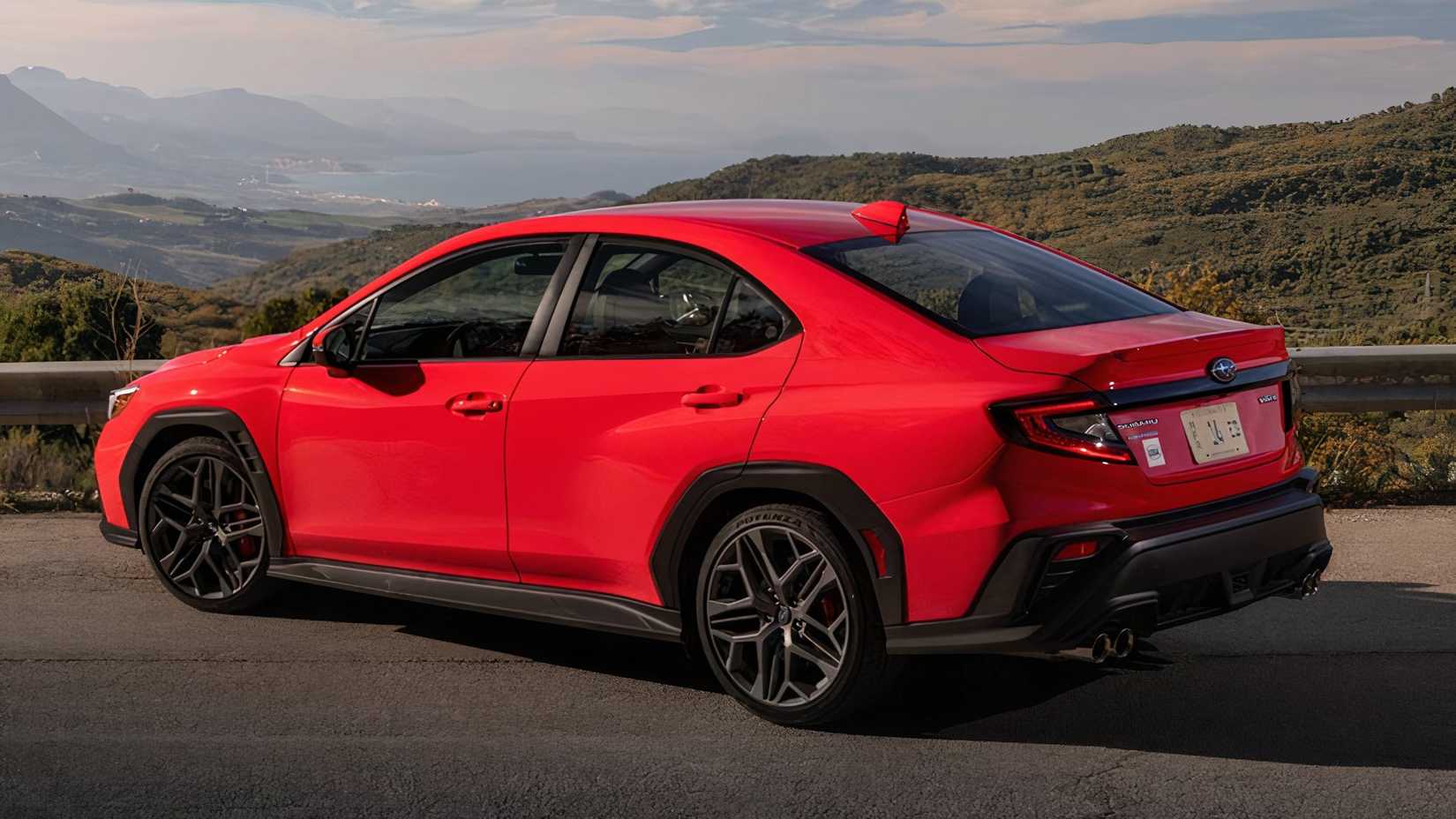 3/4 rear view of 2024 Subaru WRX