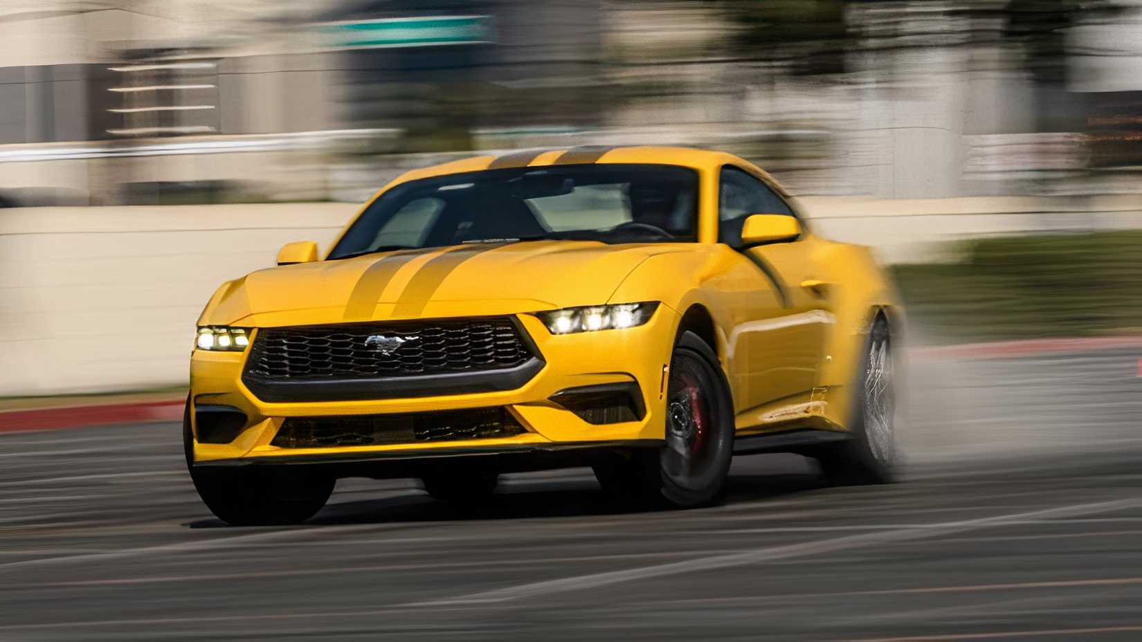 3/4 front view of 2024 Ford Mustang EcoBoost