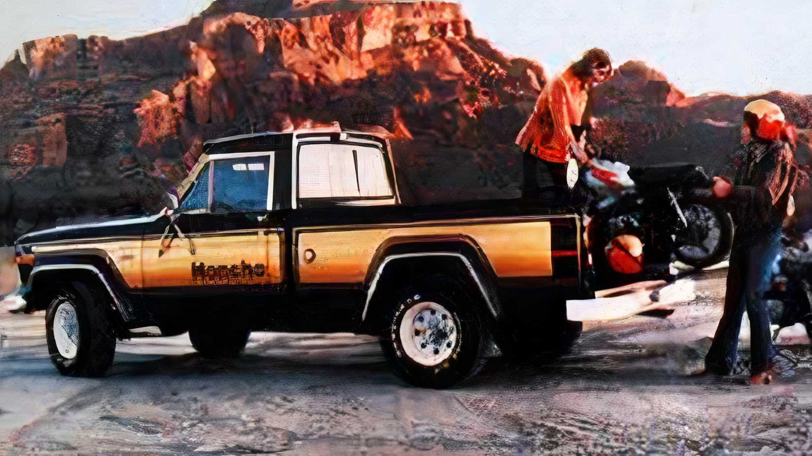 Side view of the Jeep J10 Honco pick-up