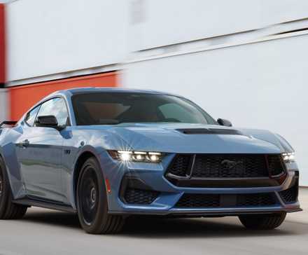 2024 blue Ford Mustang GT