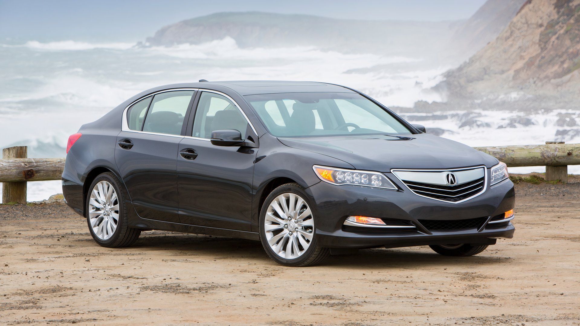 2014 Acura RLX parked on a beach