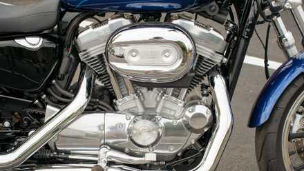 Close-up detail of the 2016 Harley-Davidson Superlow engine
