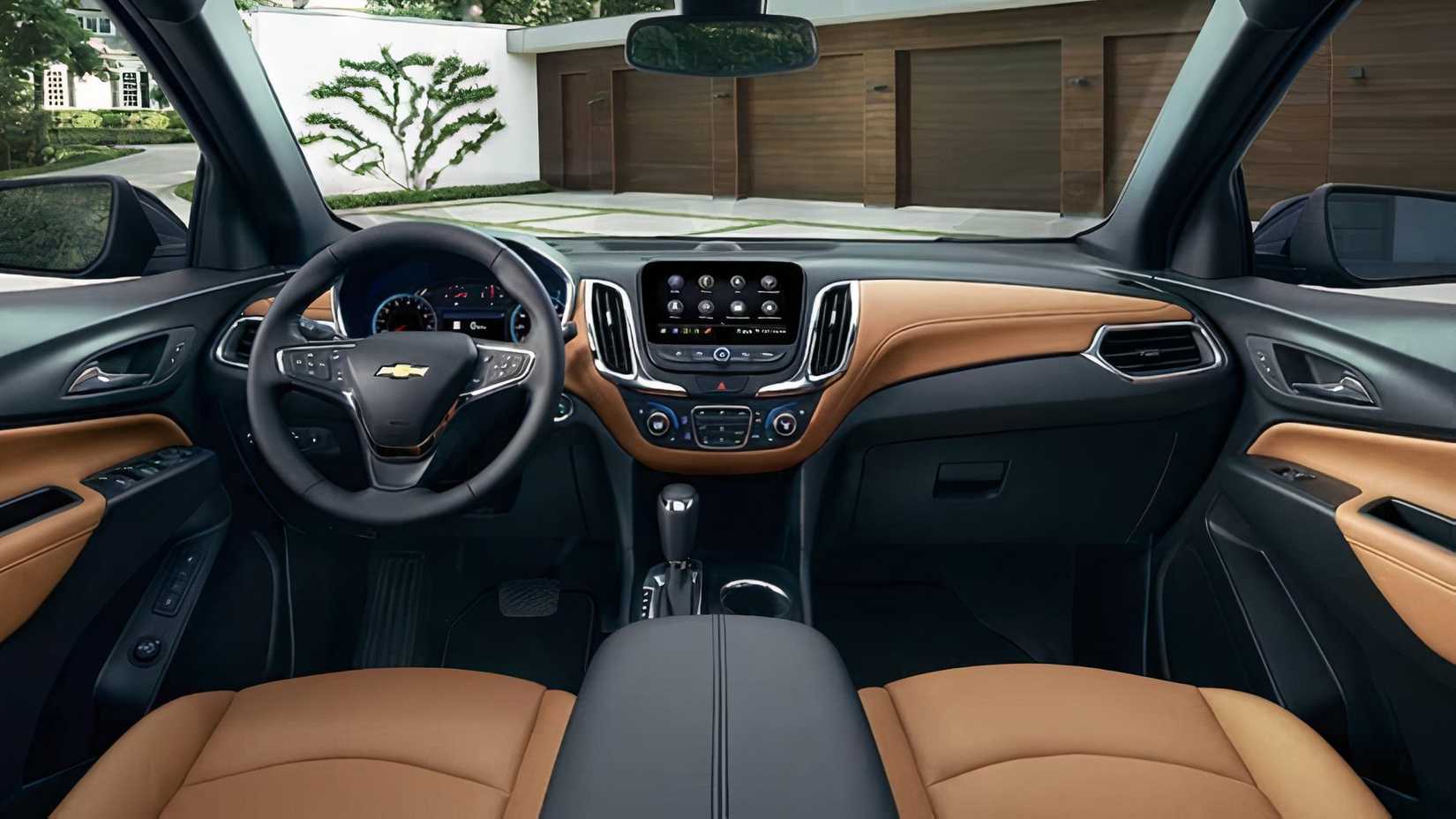 Foto do interior do Chevrolet Equinox 2019-2021 mostrando a cabine dianteira