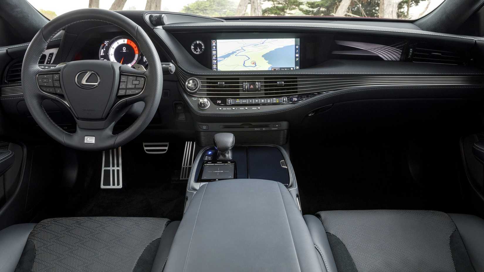 2020 Lexus LS interior shot showing dash