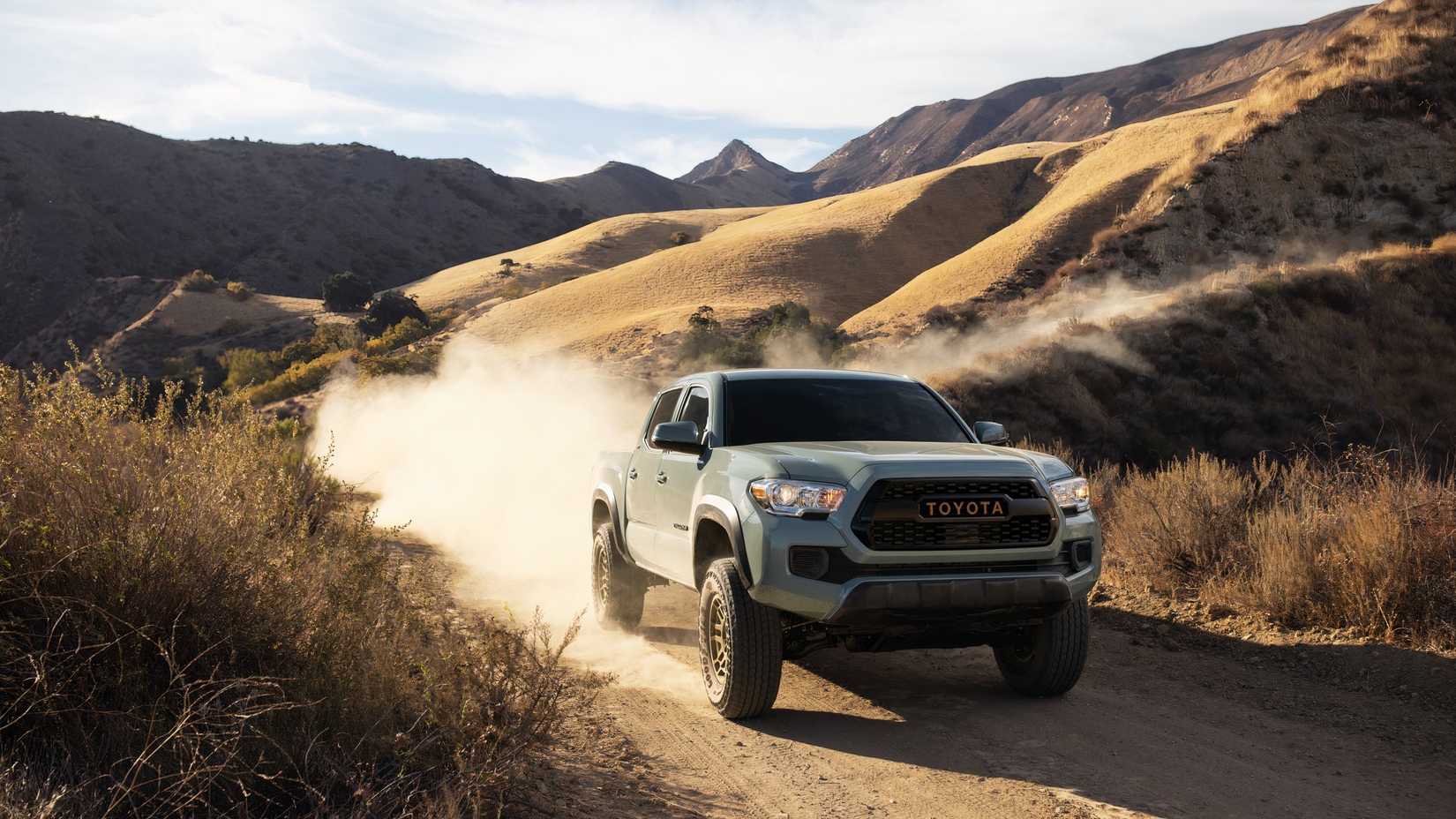 2022 Toyota Tacoma Trail Edition driving on a dirt road