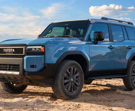 2024 Toyota Land Cruiser in Heritage Blue posing in desert
