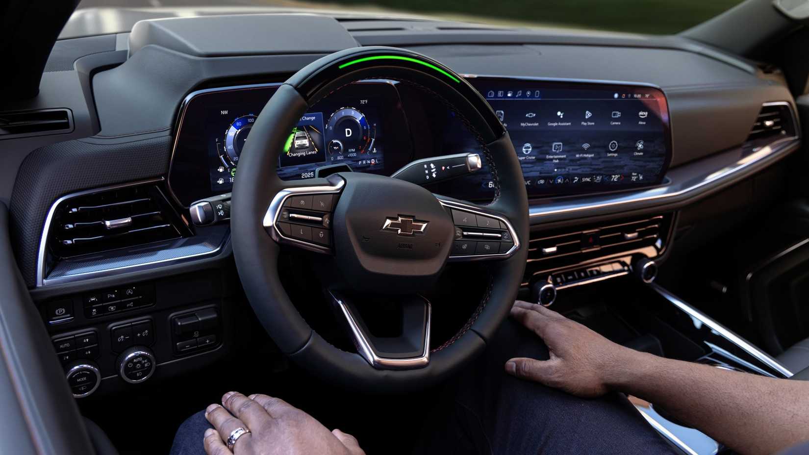 Shot of the steering wheel in the 2025 Chevrolet Tahoe